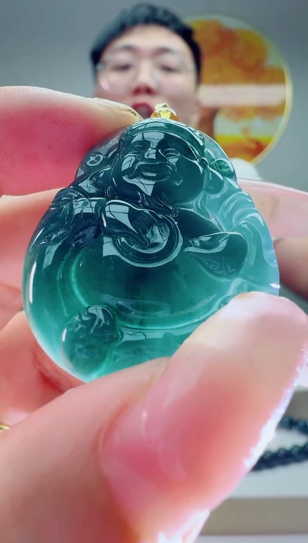 翡翠未镶嵌颈饰财神多样性随机发其一