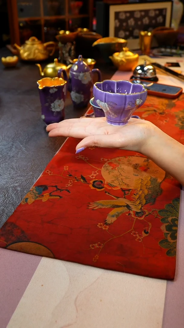 茶杯紫砂【宜景窑系列】紫罗兰大曼