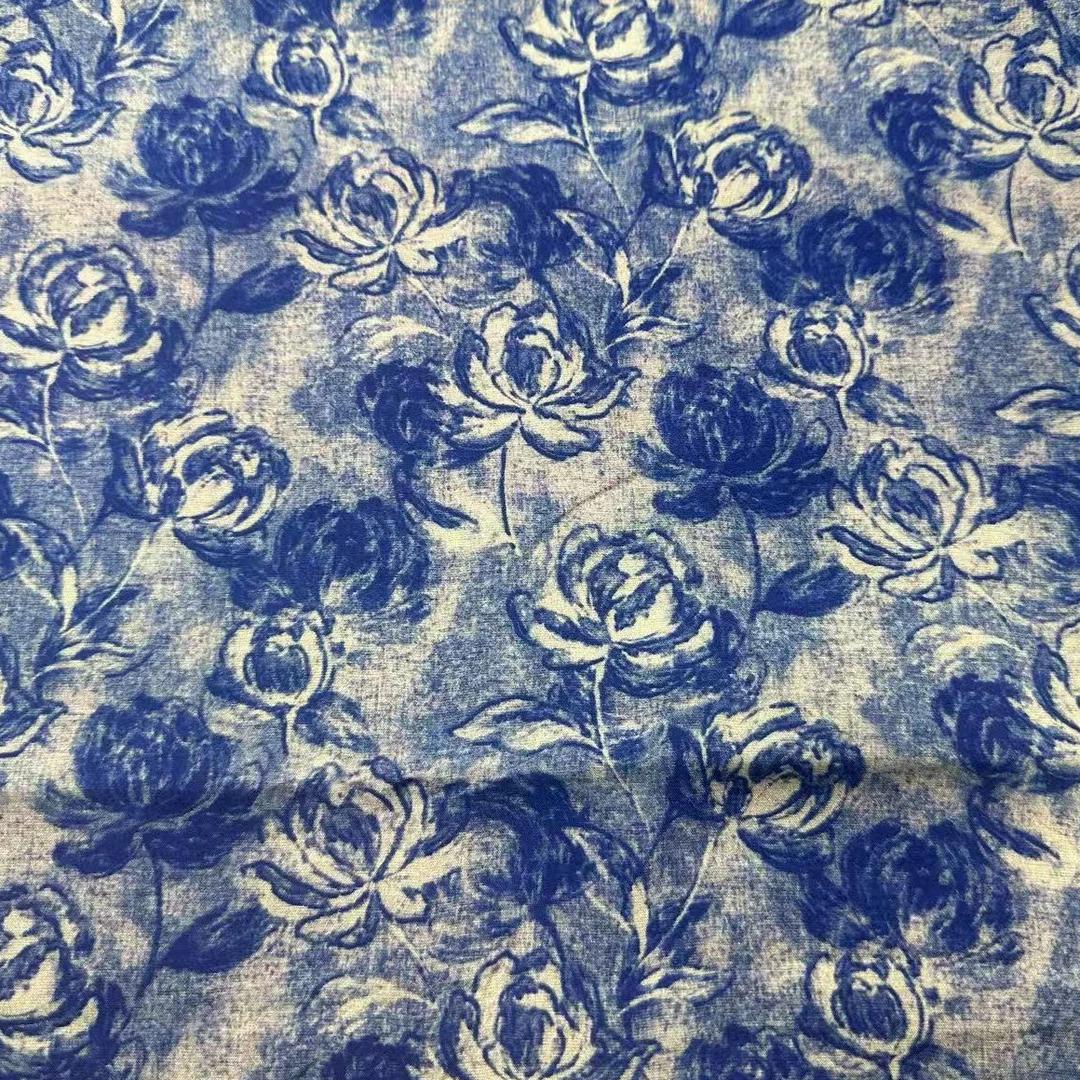 [人造棉绵绸100%棉]数码印花服装面料[2米包邮]