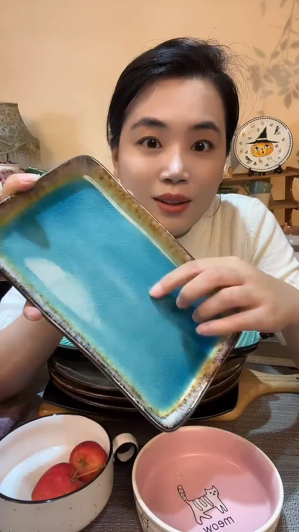 瓷片瑕疵款 9.5英寸长盘 介意勿拍