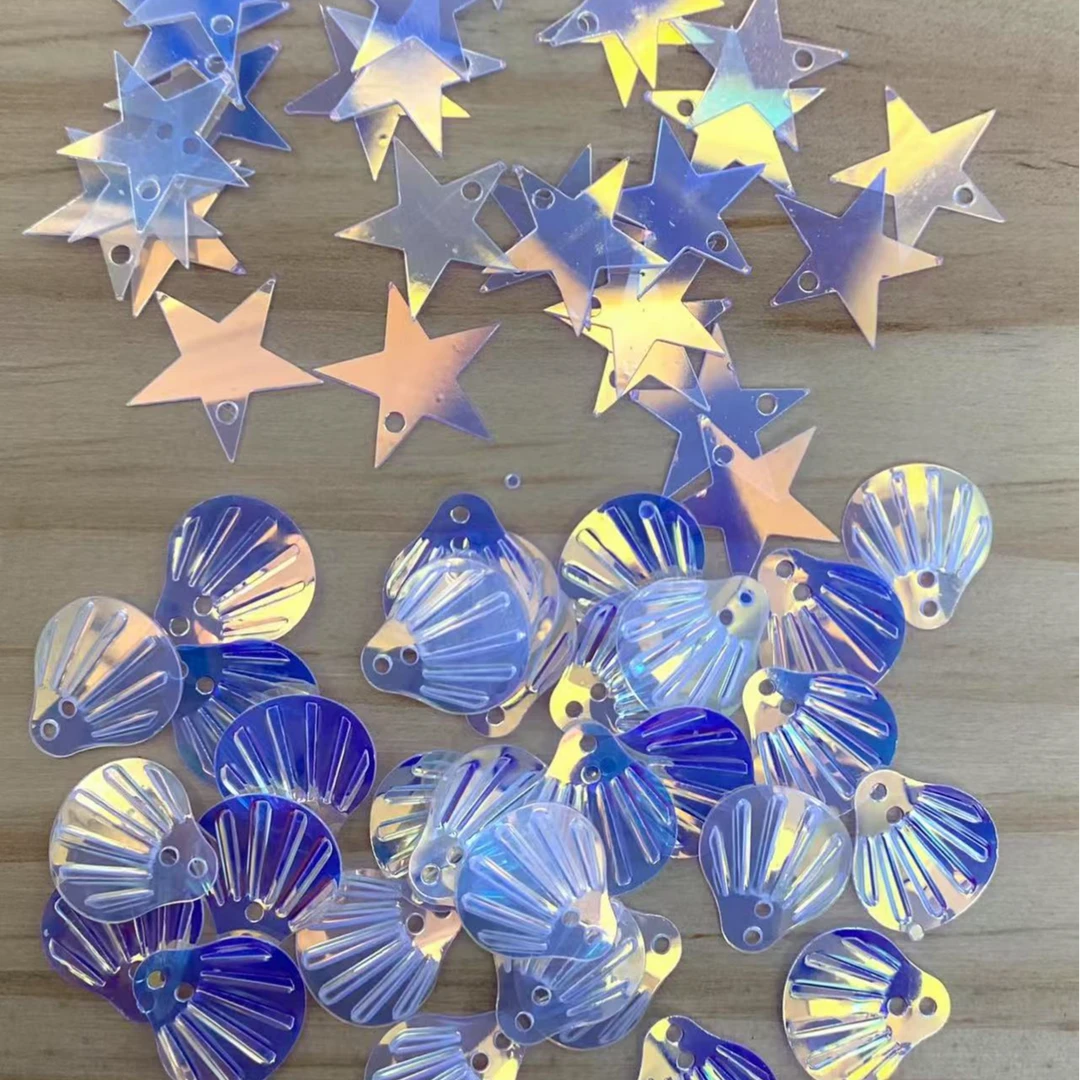懒虫饰品 幻彩人鱼姬片手工diy配件幻彩亮片配饰