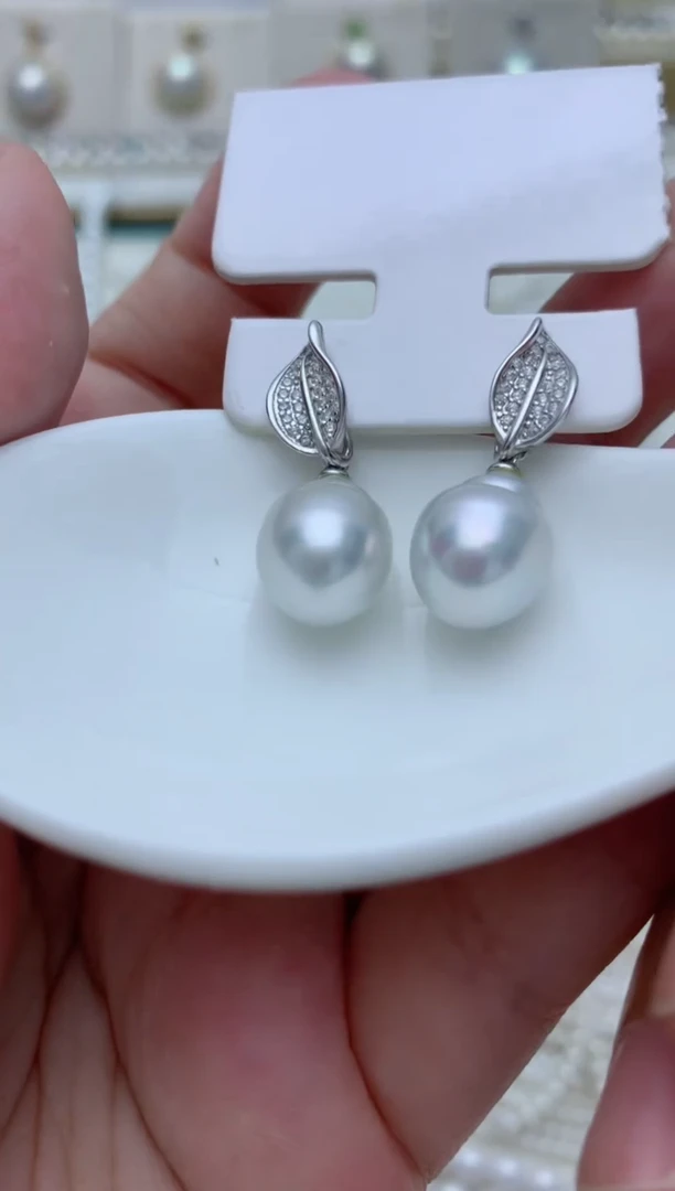 银S925镶嵌海水珍珠耳饰微*e51