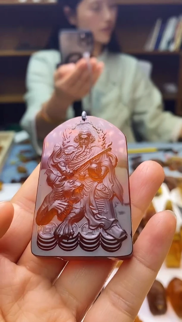 琥珀颈饰未镶嵌?***?SN78-49（财神·赵公明）