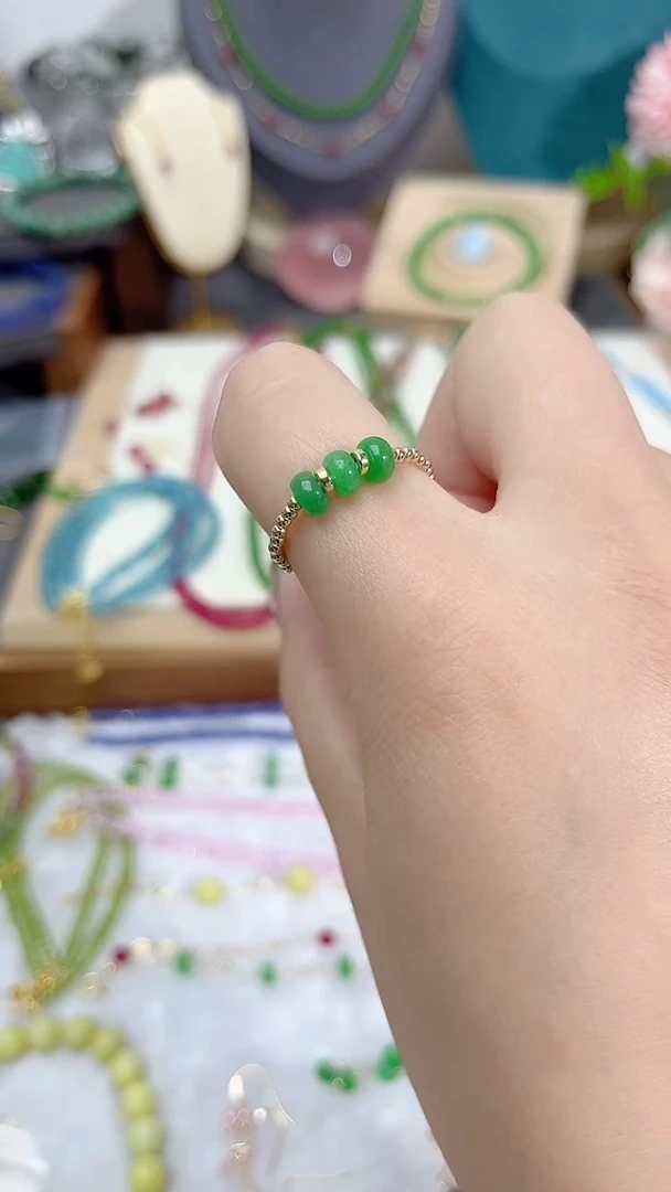 【闪购商品】翡翠戒指14K金镶嵌三生三世49