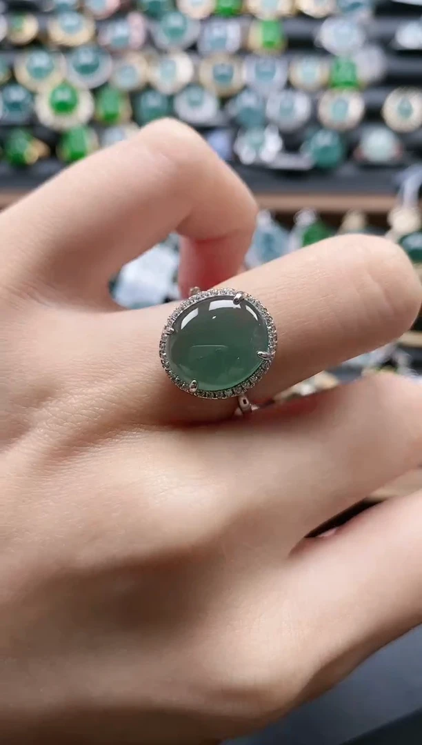 【闪购商品】翡翠戒指银S925镶嵌51511