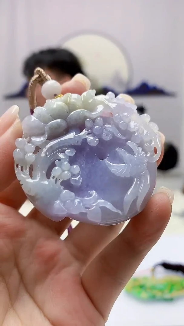 定制翡翠未镶嵌5060ms-毛货29花鸟