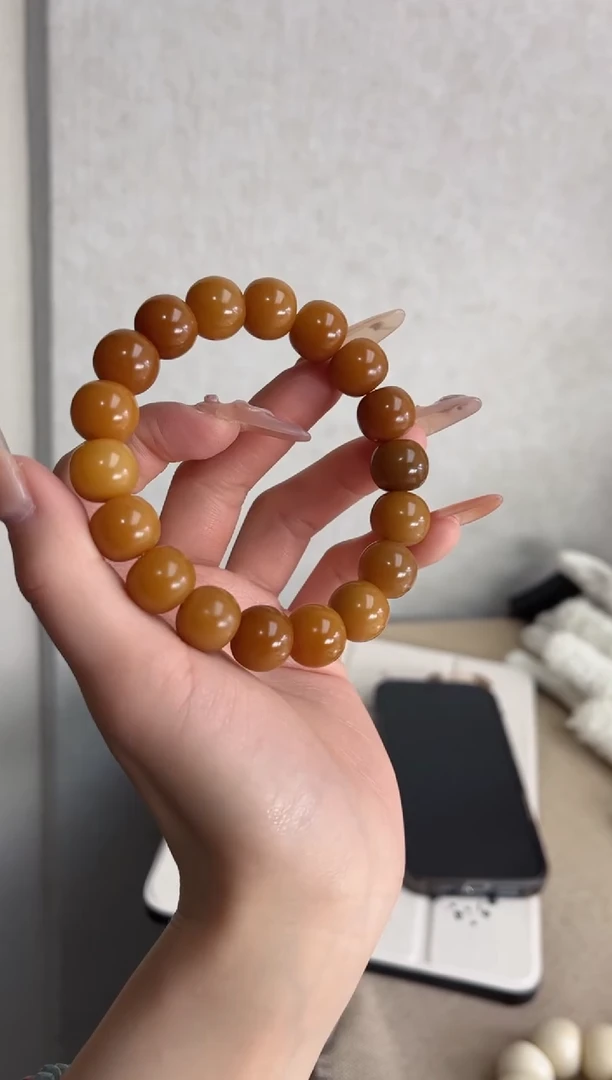 【闪购商品】菩提根/象牙果手串e28干磨焦糖苹果12*13