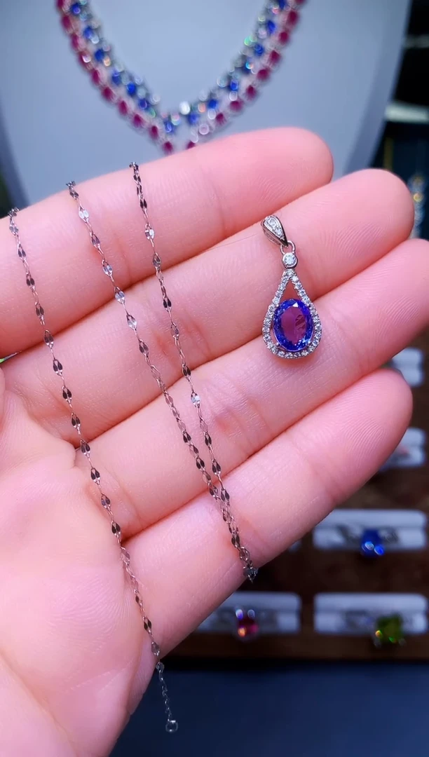 【闪购商品】坦桑石颈饰银S925镶嵌100-14