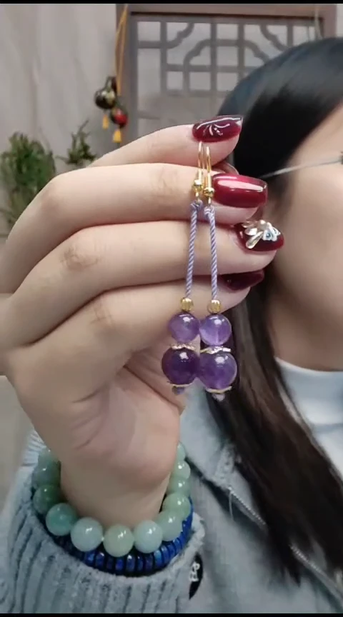 【闪购商品】紫晶耳饰未镶嵌005云善手作精美配饰