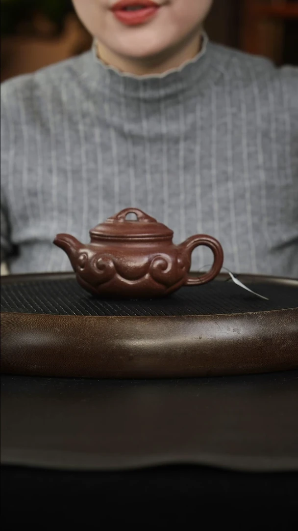 茶壶紫砂和**美黄飞 桃花泥 如意仿古