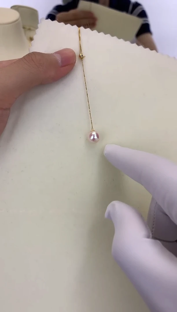 18K金镶嵌DA海水珍珠 GD013 8-8.5 天女Y链