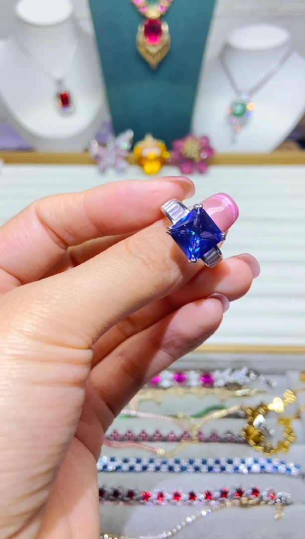 银S925镶嵌耳饰紫晶1
