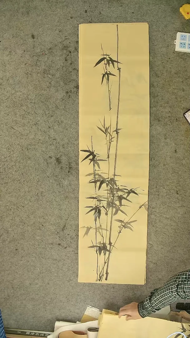 书法四尺对开  墨竹条屏 34*138cm