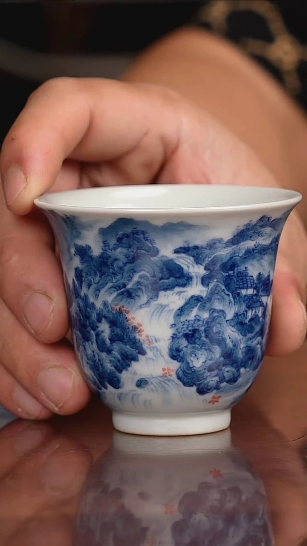 景琳藏青花北派山水