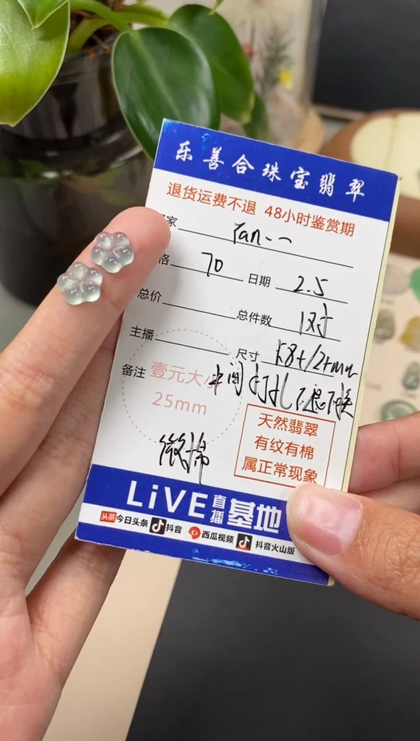 【闪购商品】翡翠颈饰未镶嵌翡翠冰晴花花一对