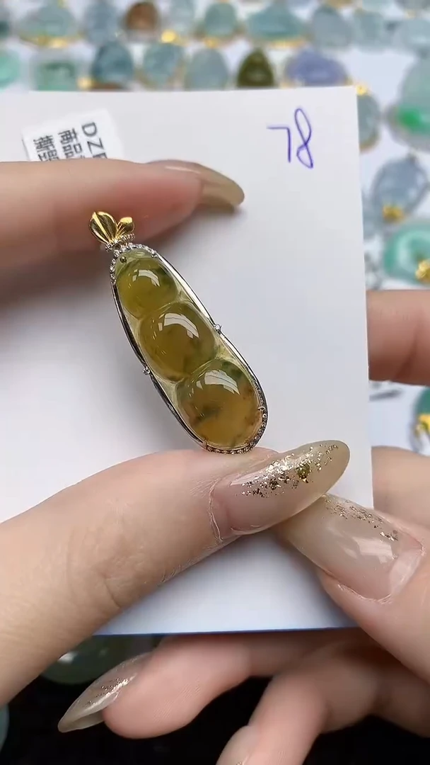【闪购商品】翡翠颈饰18K金镶嵌天然A货翡翠 78