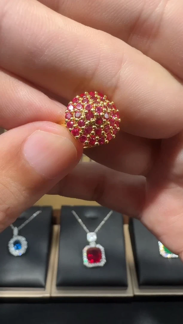 18K金镶嵌戒指红宝石020