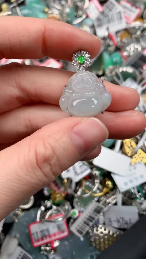 银S925镶嵌戒指翡翠888---10