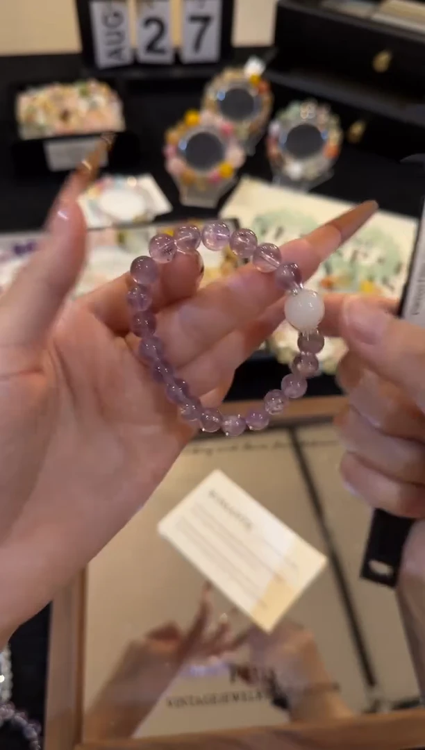 合金手链水晶紫兔毛手链x3343