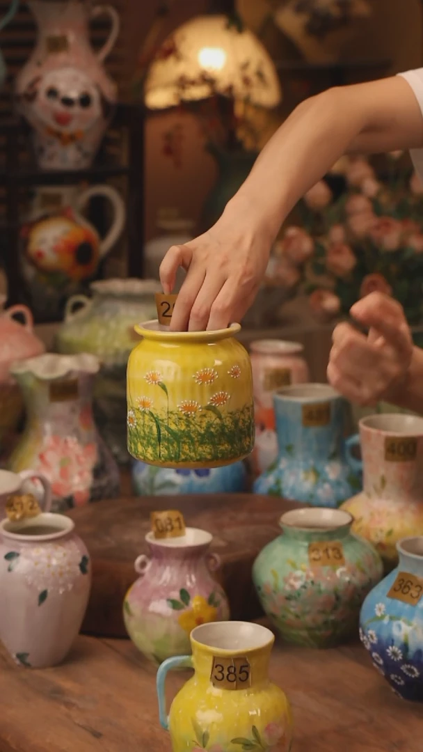 陶瓷268景德镇设计师手作花器摆件侘寂风