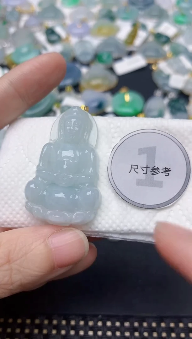 颈饰18K金镶嵌翡翠天然缅甸A货翡翠