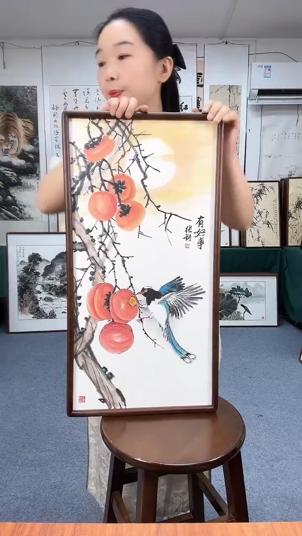 国画35*68实木画框顺丰包邮手绘