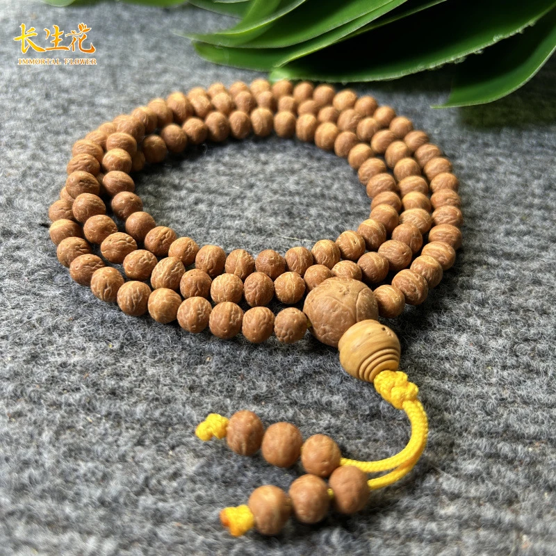 IMMORTAL FLOWERS/长生花国产小凤眼菩提8mm红皮原桩念珠文玩手串