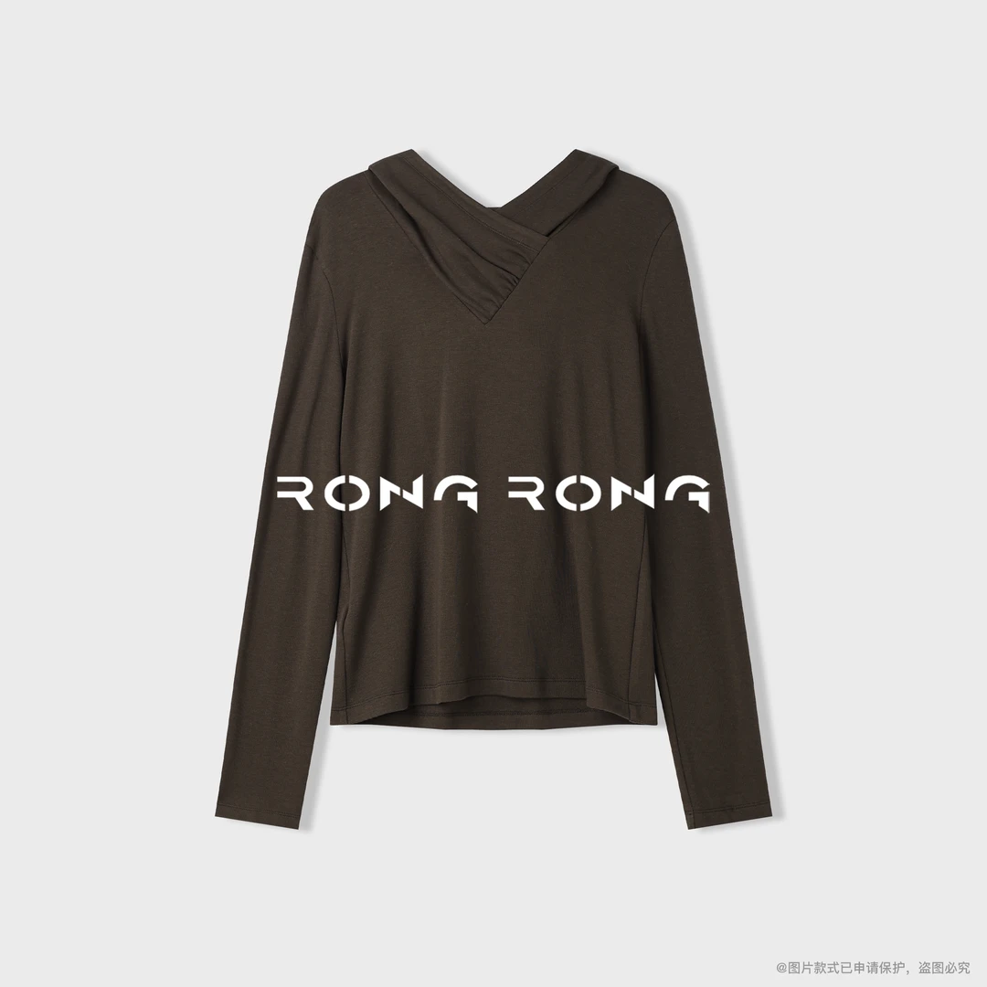 溶溶【暮色轻云】RONGRONG 莫代尔绵羊毛连帽休闲风上衣2025Q3600