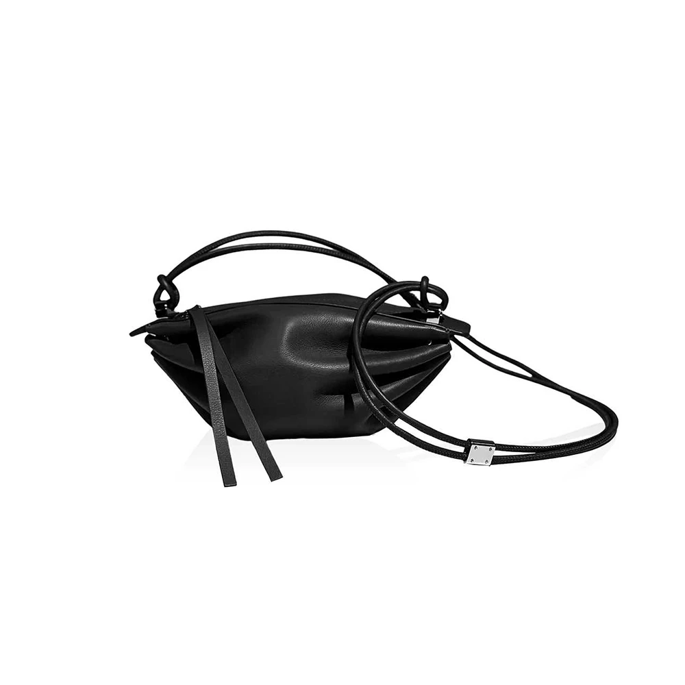 BONASTRE法国BON-BON CORDS软牛皮双皮绳斜挎饺子包22cmx13cmx12