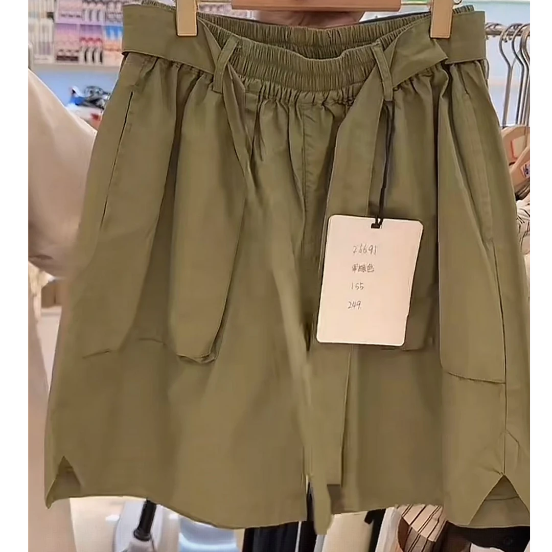 26691高端专享天花板夏款女宝短裤军绿（B)