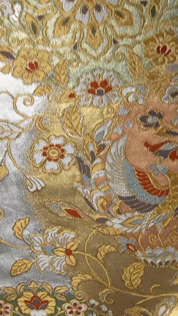 织绣60箔底平织细密织凤凰宝象