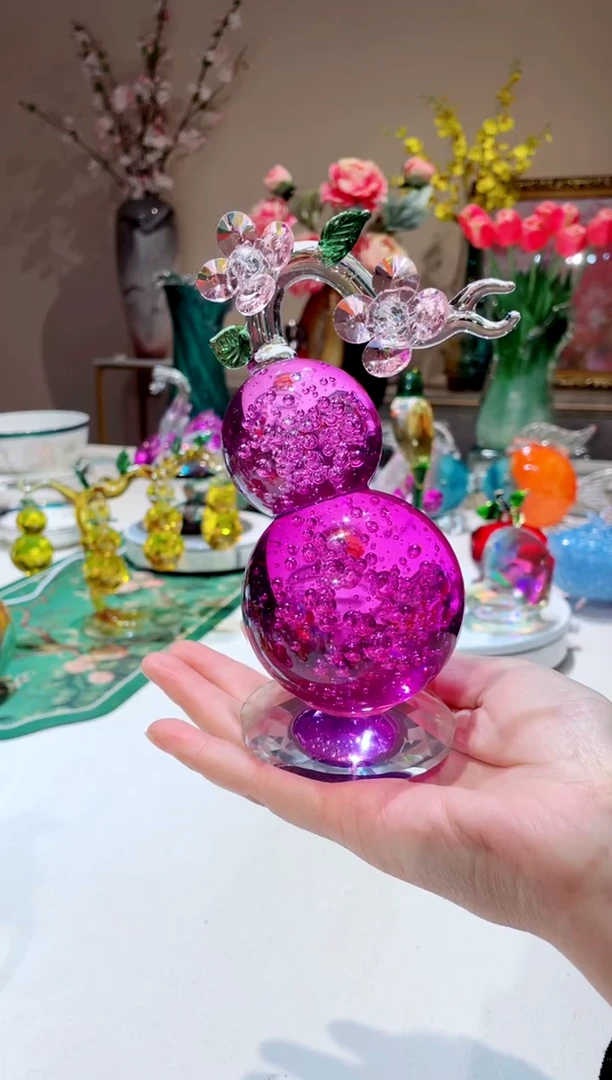 【闪购商品】琉璃手工艺品 紫色 水晶葫芦