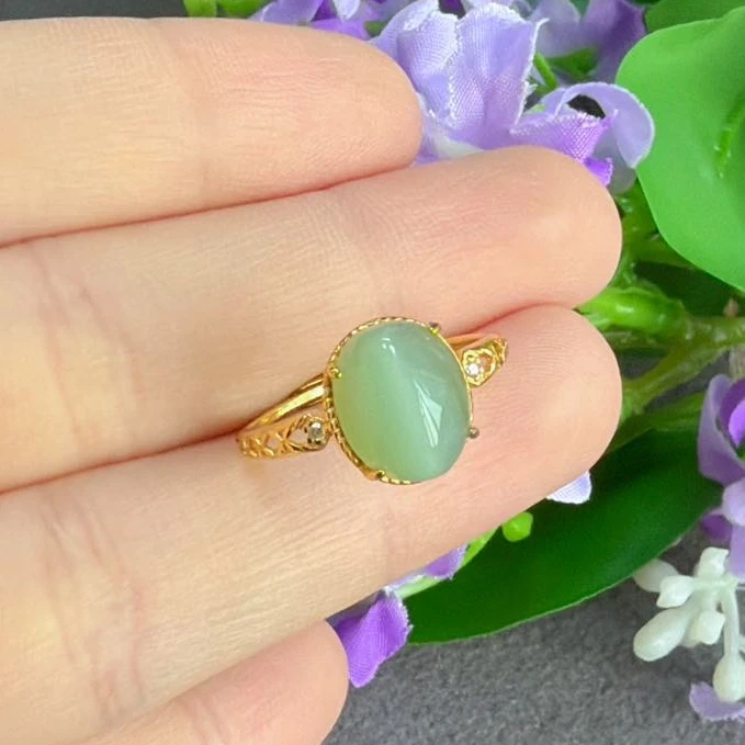 【产品部专享】S925银天然和田玉设计款戒指多样性发一cg