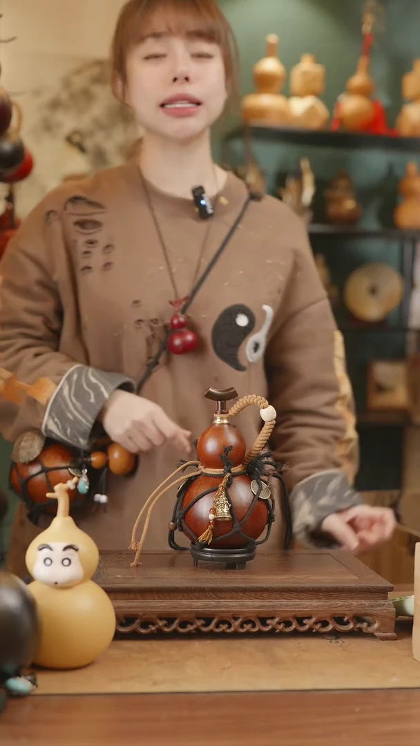 【闪购商品】163号精品天然大漆工艺防渗内胆酒葫芦~