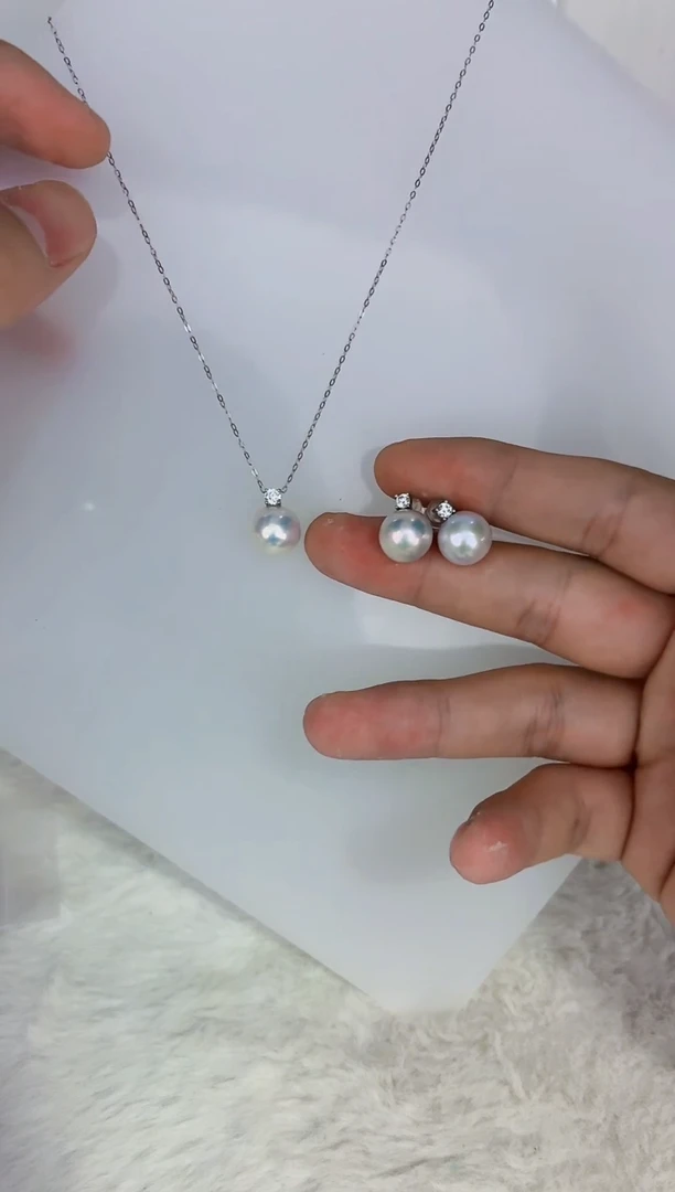 淡水珍珠银S925镶嵌DA淡水珍珠套装 a514