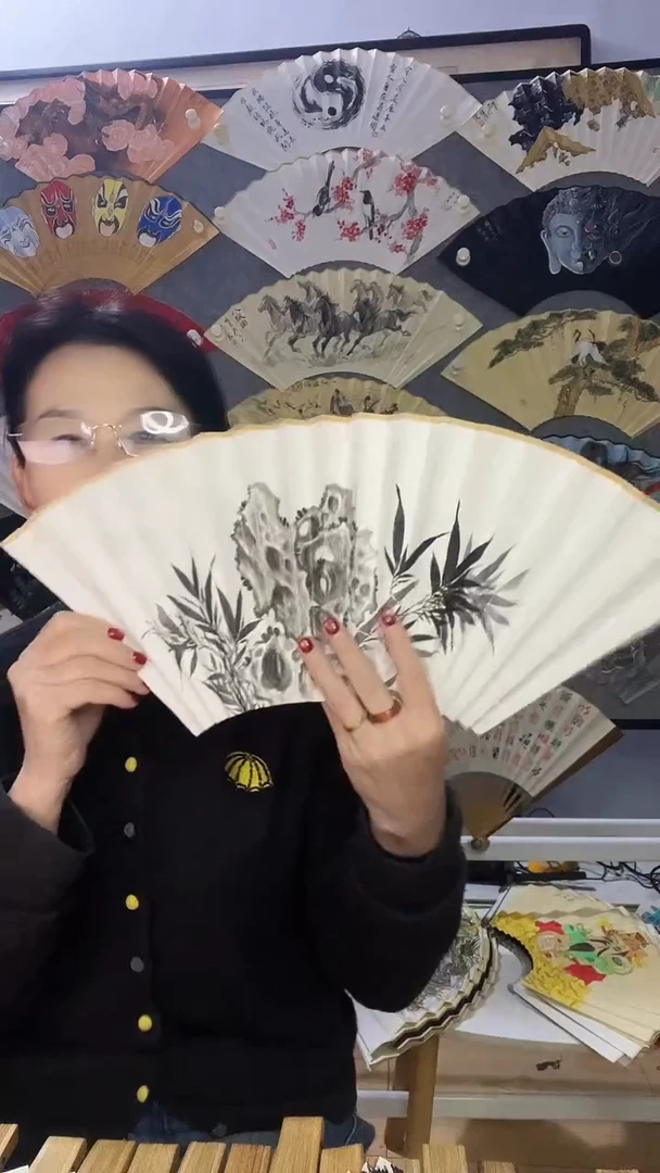 扇子九五寸十八方玉竹折扇