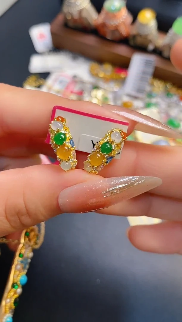 银S925镶嵌戒指翡翠天然