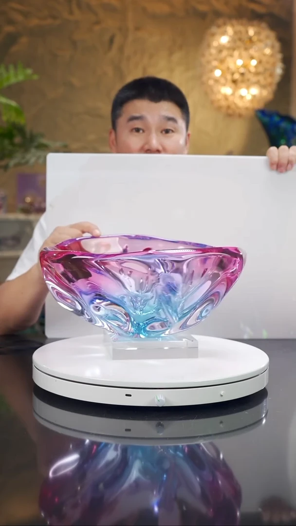 摆件设计款金红蓝果碗