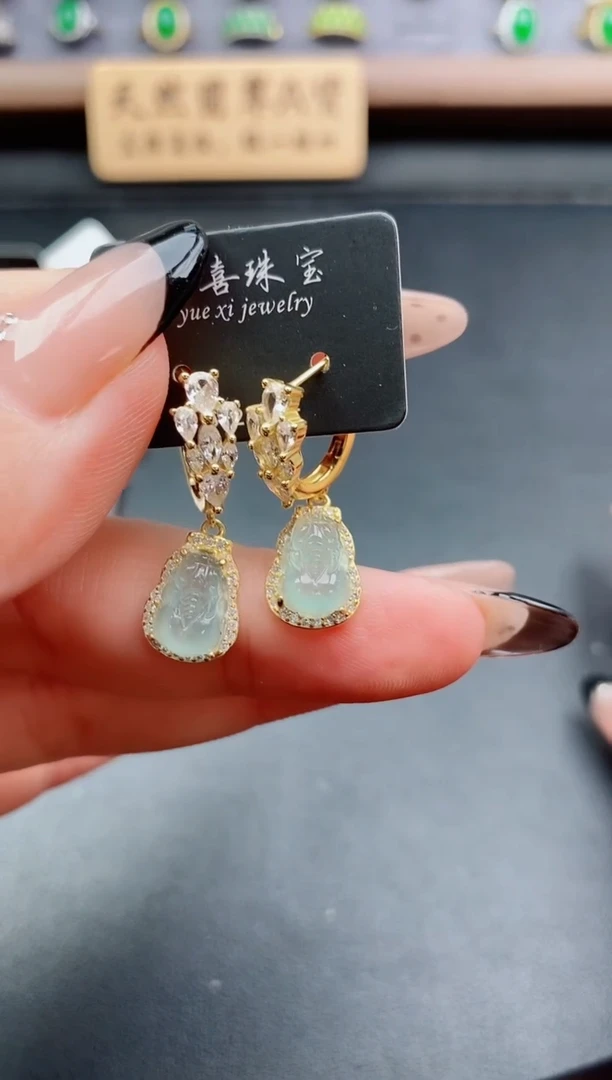 银S925镶嵌戒指翡翠1