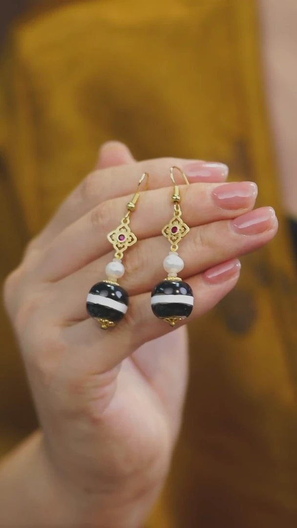 【闪购商品】玛瑙/玉髓耳环未镶嵌多样性发其一