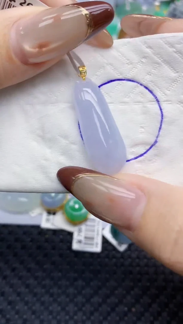 颈饰18K金镶嵌翡翠98   天然翡翠A货  百元以上9米证书费自理