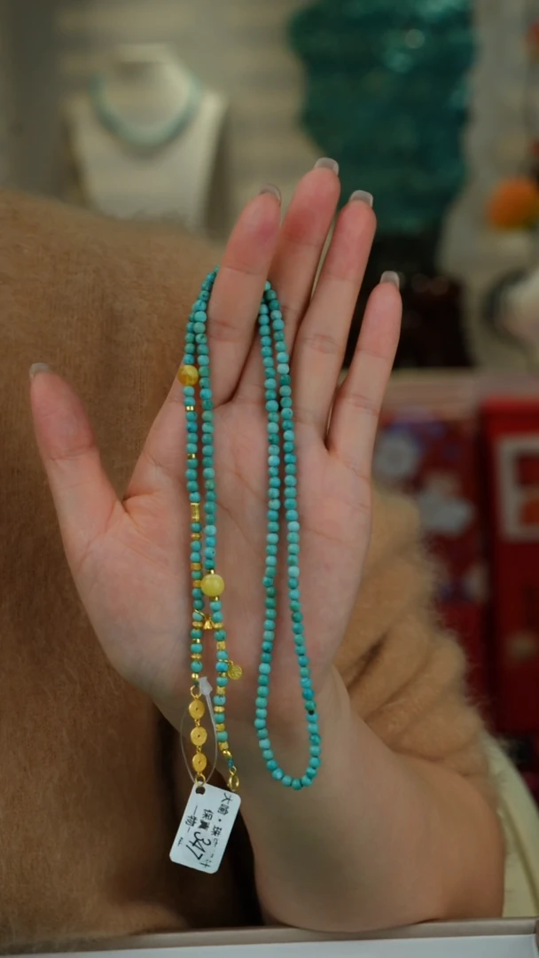 【闪购商品】绿松石项链银S925镀金镶嵌多样性发货