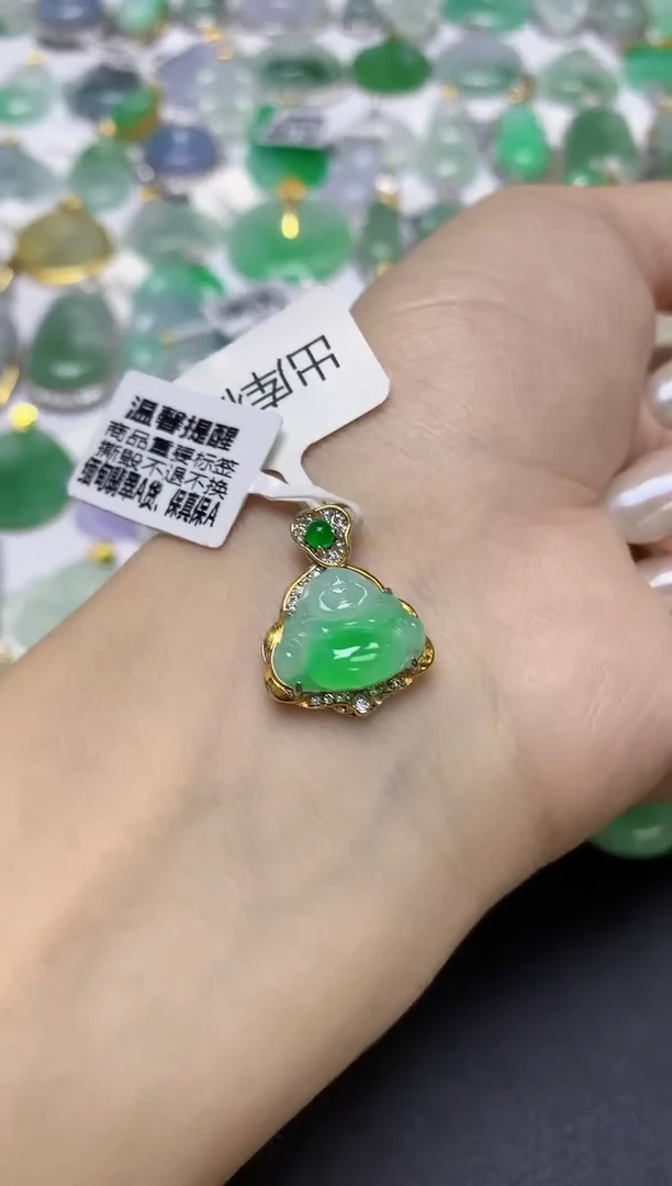 颈饰未镶嵌翡翠天然缅甸翡翠A货百元以上9元证书费自理