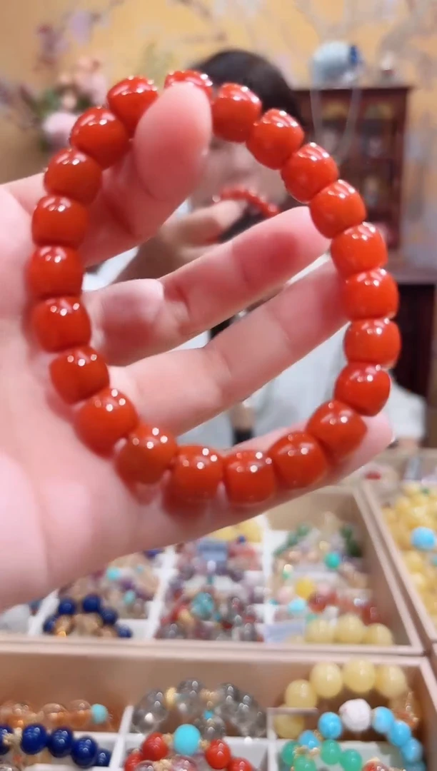未镶嵌手串南红玛瑙设计款珠串10+