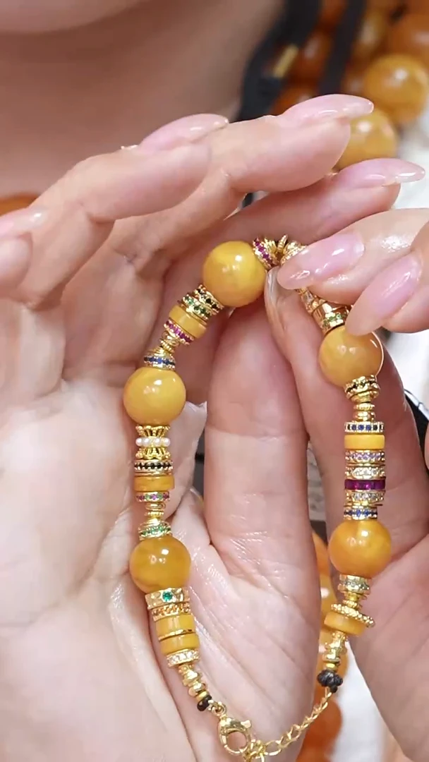 蜜蜡颈饰未镶嵌5194天然蜜蜡珠宝奇石云端妖孽全部保真