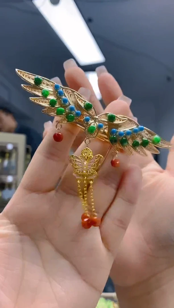 【闪购商品】翡翠耳饰合金266翡翠发簪