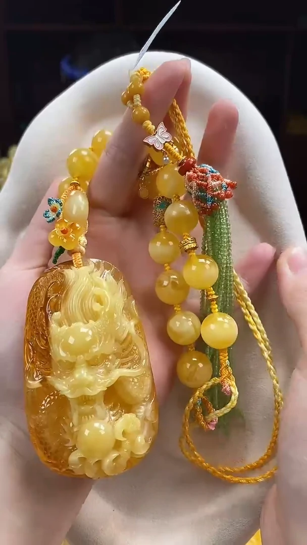 琥珀颈饰未镶嵌项链