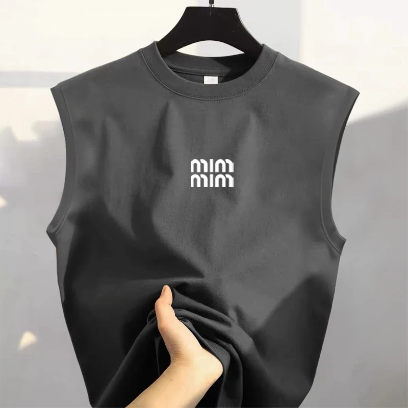 奥特莱斯~大码300斤男装100%纯棉坎肩背心夏季圆领宽松无袖上衣潮