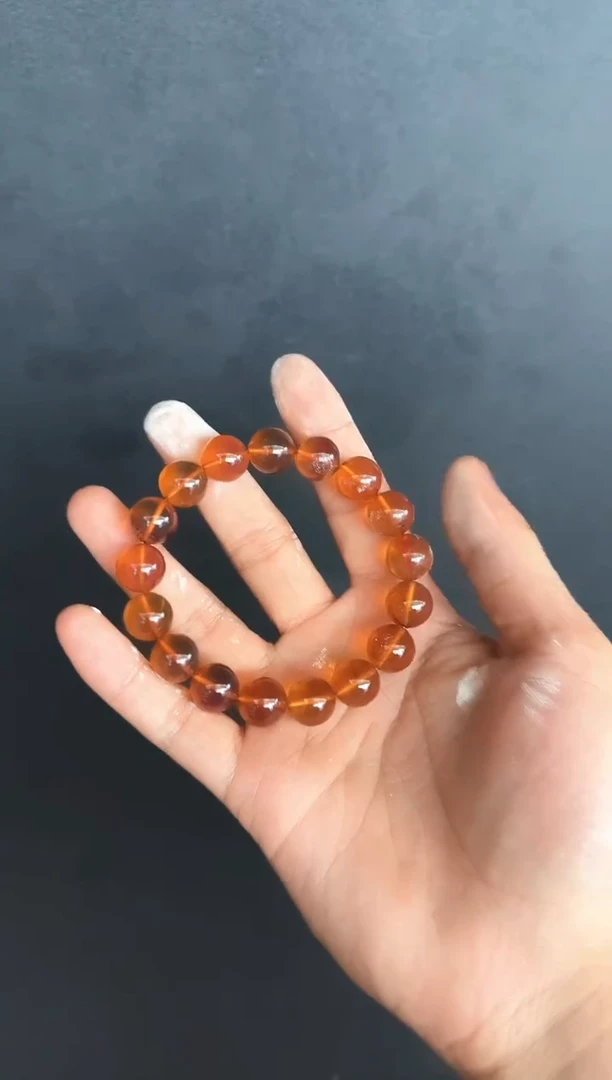 手串琥珀未镶嵌*74微瑕缅甸琥珀紫罗兰手串12-13mm