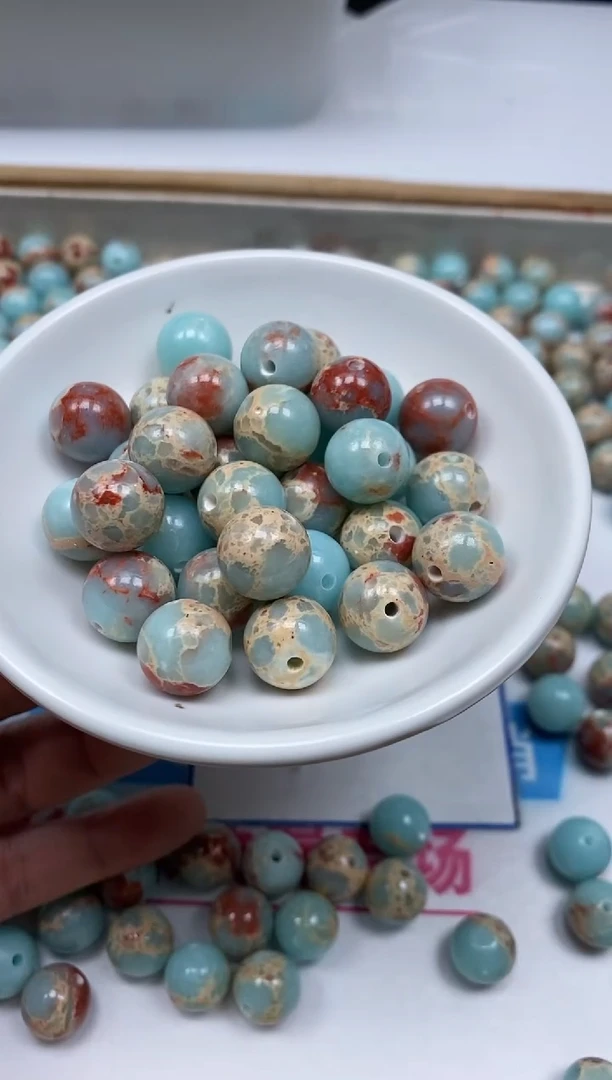 玛瑙/玉髓散珠未镶嵌A1586 寿山 石12mm10个12元